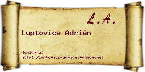 Luptovics Adrián névjegykártya